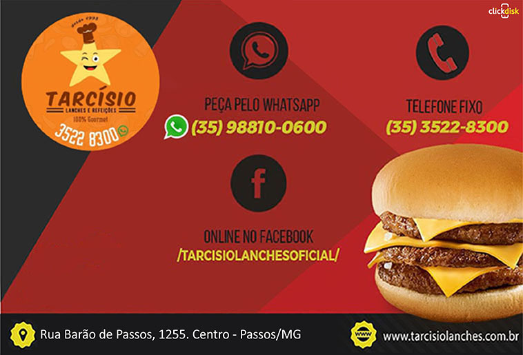 Banner TARCÍSIO LANCHES E REFEIÇÕES